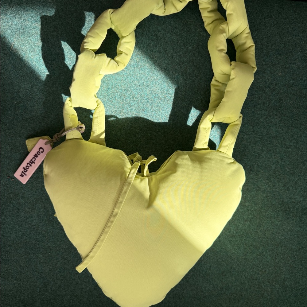 Coachtopia (Coach) Heart-Shaped Crossbody Bag in Pale Lime